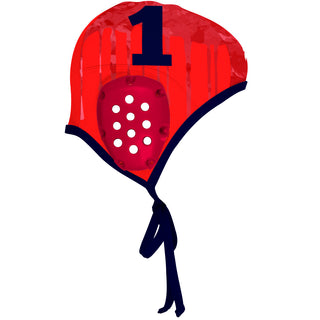 Ravens Waterpolo Red with Navy Numbers- Water Polo Cap