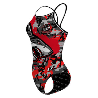 Johnnie Means Aquatic Tigersharks 26 Camo - Skinny Strap Swimsuit