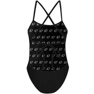 Chest Logo Right - Solid Tieback One Piece Swimsuit