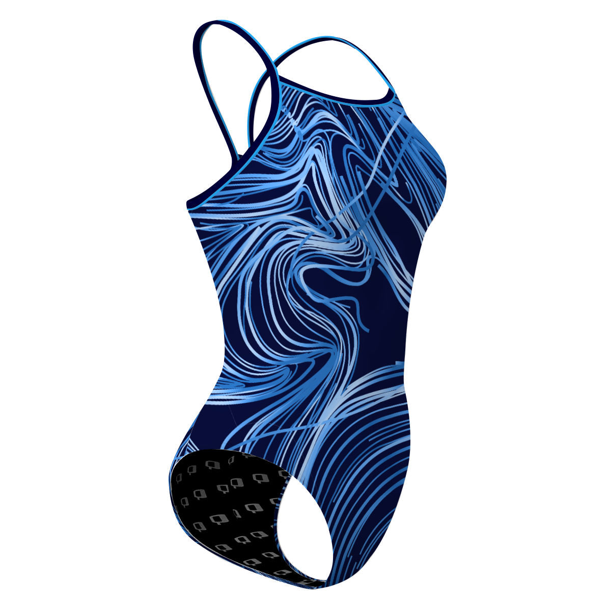 Blue Abstract Lines - Skinny Strap