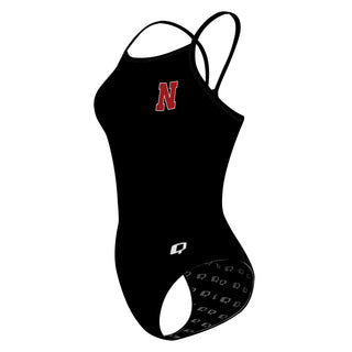 N Titans Solid Black - Skinny Strap Swimsuit