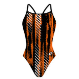 Orange Brush Strokes - Skinny Strap