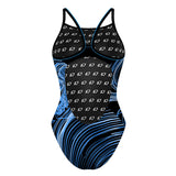 Light Blue Abstract Lines - Skinny Strap