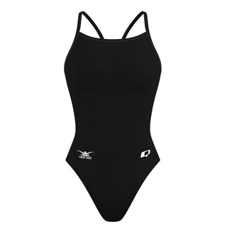 Hip Logo - Solid Skinny Strap Swimsuit