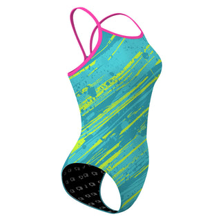 Lime Graffiti - Skinny Strap Swimsuit