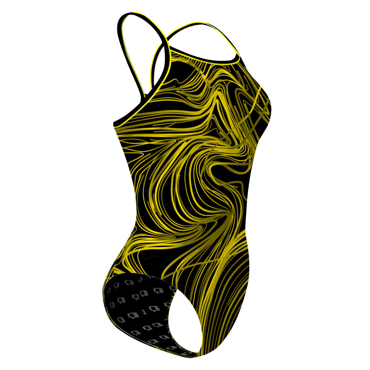 Yellow Abstract Lines - Skinny Strap
