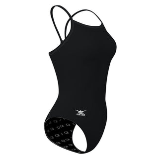 Hip Logo - Solid Skinny Strap Swimsuit