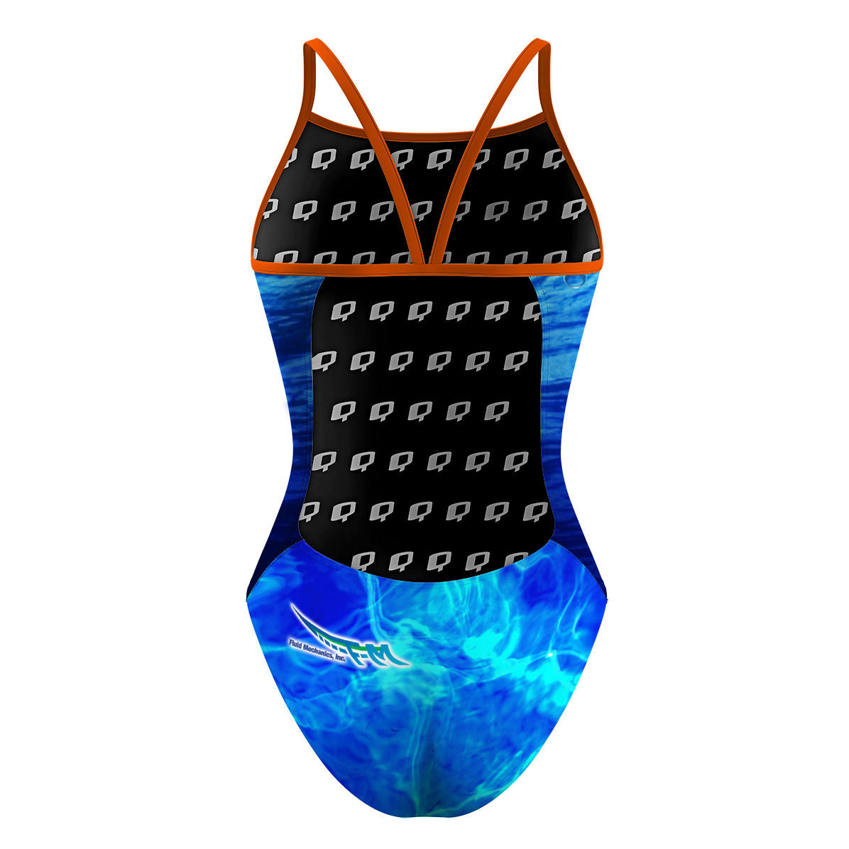 FLUID MECHANICS ORANGE - Sunback Tank Swimsuit