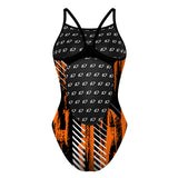 Orange Brush Strokes - Skinny Strap