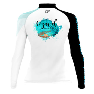 CPF Wave White AB - Women's Surf UPF50+ Long Sleeve Rash Guard