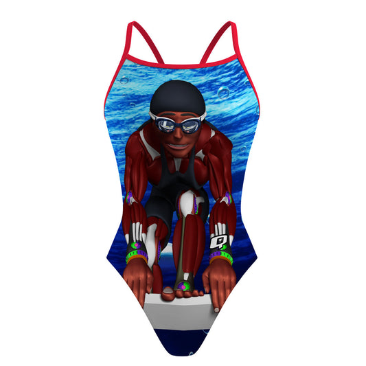 FLUID MECHANICS  RED - Sunback Tank Swimsuit