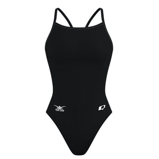 Hip Logo - Solid Skinny Strap Swimsuit