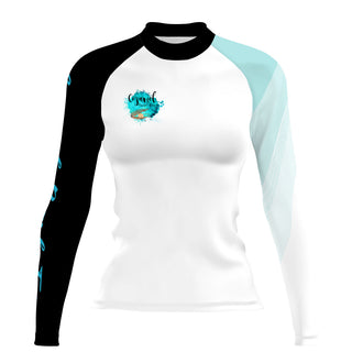 CPF Wave White AB - Women's Surf UPF50+ Long Sleeve Rash Guard