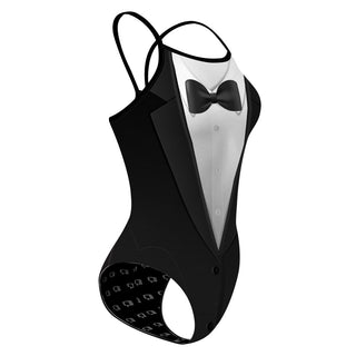 Border City Black Tie - Skinny Strap Swimsuit