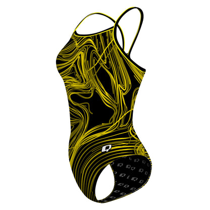 Yellow Abstract Lines - Skinny Strap