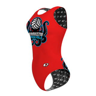 Krakens WP FV RED - Women Waterpolo Swimsuit Classic Cut