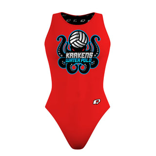 Krakens WP FV RED - Women Waterpolo Swimsuit Classic Cut