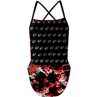camo suite sharks - "X" Back Swimsuit