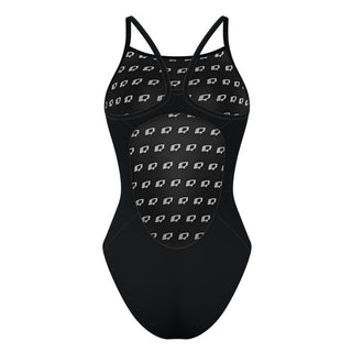 Hip Logo - Solid Skinny Strap Swimsuit