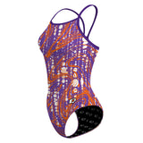 BRSC-PurpleOrangeWhite - Skinny Strap Swimsuit