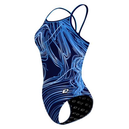 Blue Abstract Lines - Skinny Strap