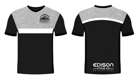 Solid Black and Gray Edison Jersey