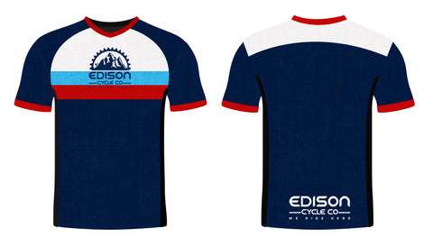 Navy and Red Edison Jersey